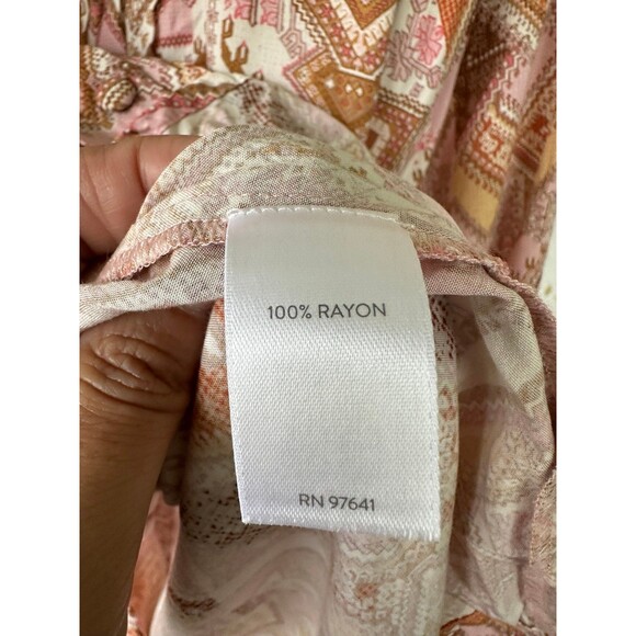 J Jill Pintuck Southwest Sunset Colors Patchwork Button Down Tunic Top Petite M - Picture 8 of 10